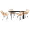 vidaXL Garden Dining Set 5 pcs Brown Powder-Coated Steel