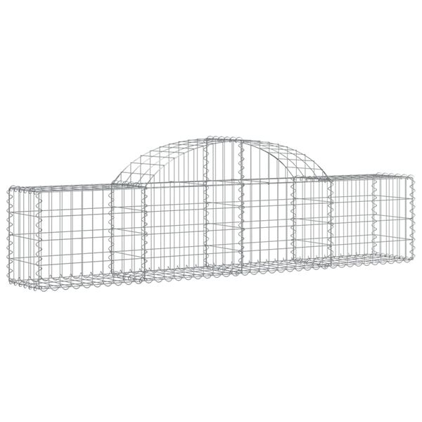 vidaXL Arched Gabion Baskets 10 pcs 200x30x40/60 cm Galvanised Iron
