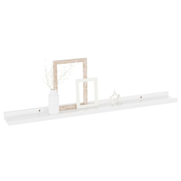 vidaXL Wall Shelves 2 pcs High Gloss White 80x9x3 cm