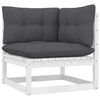 vidaXL 9 Piece Garden Lounge Set with Cushions White Solid Pinewood