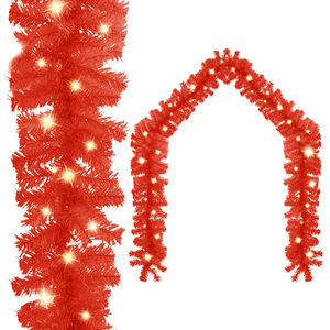 vidaXL Garland | Red | PVC | 5 meters long | Christmas Garland | Other