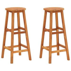 vidaXL Bar Stools 2 pcs Solid Acacia Wood