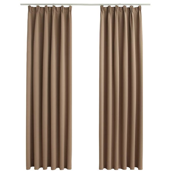 vidaXL Blackout Curtains with Hooks 2 pcs Taupe 140x245 cm