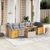 vidaXL 8 Piece Garden Sofa Set with Cushions Beige Poly Rattan