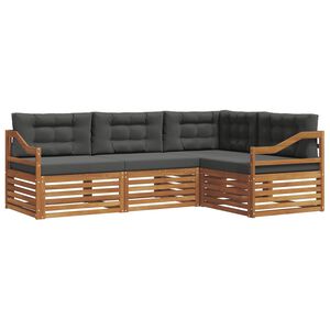 vidaXL Outdoor Sofa Set 4 pcs Natural and Anthracite