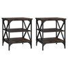 vidaXL Side Tables 2 pcs Smoked Oak 40x42x50 cm Engineered Wood