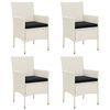 vidaXL Garden Chairs with Cushions 4 pcs Poly Rattan White
