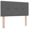 vidaXL LED Headboard with LED Strip Lights Dark Grey 100 cm Fabric