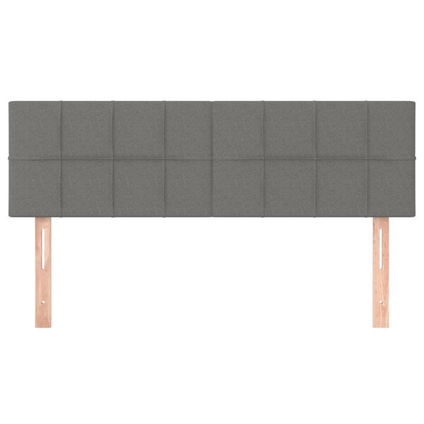 vidaXL Headboards Dark Grey 144x5x78/88 cm Fabric