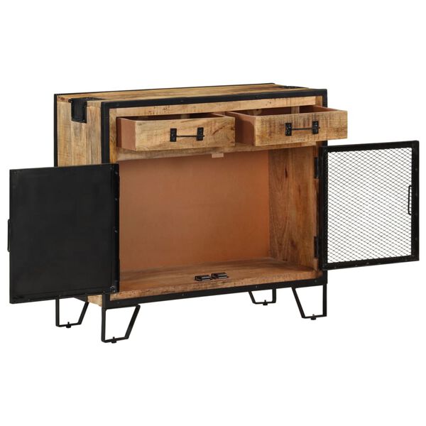 vidaXL Sideboard 80x31x71 cm Solid Rough Mango Wood