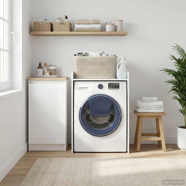 vidaXL Wash Machine Cabinet White 67.5 x 48 x 97 cm Engineered wood