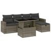 vidaXL 6 Piece Garden Sofa Set with Cushions Grey Poly Rattan