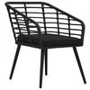 vidaXL Garden Chairs with Cushions 2 pcs Poly Rattan Black