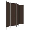 vidaXL 4-Panel Room Divider Brown 200x180 cm