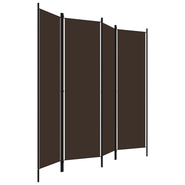 vidaXL 4-Panel Room Divider Brown 200x180 cm