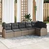 vidaXL Garden Sofa Set with Cushion 6 pcs Grey Poly Rattan