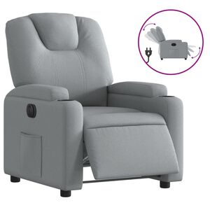 vidaXL Electric Recliner Chair Light Grey Fabric