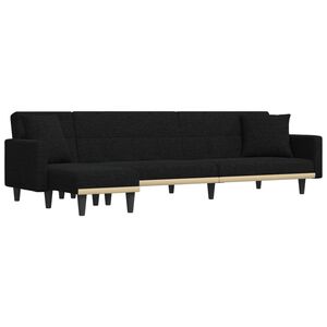 vidaXL L-shaped Sofa Bed Black 275x140x70 cm Fabric