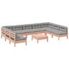vidaXL 10 Piece Garden Sofa Set with Cushions Solid Wood Douglas Fir