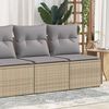 vidaXL 2 Piece Garden Sofa Set with Cushions Beige Poly Rattan Acacia