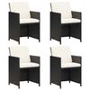 vidaXL Garden Chairs 4 pcs Poly Rattan Black