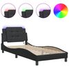 vidaXL Bed Frame with LED without Mattress "Zadar" Black 90x190 cm