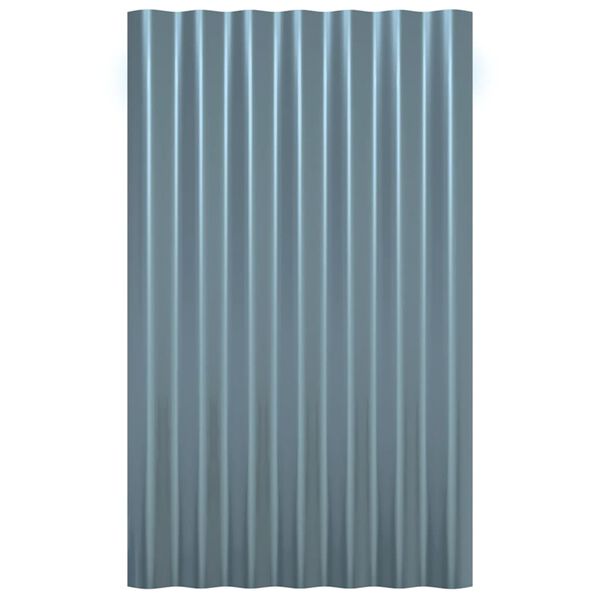 vidaXL Roof Panels 12 pcs Galvanised Steel Grey 60x36 cm
