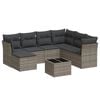 vidaXL 8 Piece Garden Sofa Set with Cushions Grey Poly Rattan