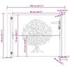 vidaXL Garden Gate 105x180 cm Corten Steel Tree Design