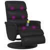 vidaXL Massage Recliner Chair with Footrest Black Faux Leather