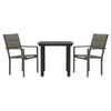 vidaXL 3 Piece Garden Dining Set Black Steel and Textilene