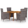 vidaXL 5 Piece Garden Dining Set Grey