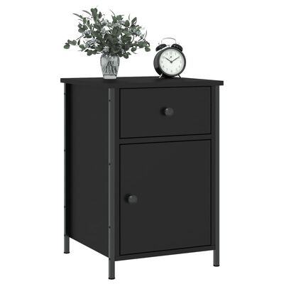 vidaXL Bedside Cabinet Black 40x42x60 cm Engineered Wood
