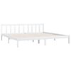 vidaXL Bed Frame without Mattress White Solid Wood Super King Size