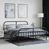 vidaXL Metal Bed Frame without Mattress with Footboard Black 180x200cm