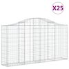 vidaXL Arched Gabion Baskets 25 pcs 200x30x100/120 cm Galvanised Iron