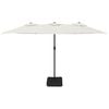 vidaXL Double-Head Garden Parasol with LEDs Sand White 449x265 cm