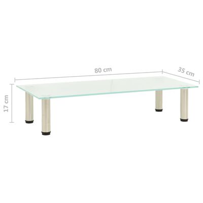 vidaXL TV Stand Frosted 80x35x17 cm Tempered Glass