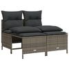 vidaXL 4 Piece Garden Sofa Set with Cushions Grey Poly Rattan
