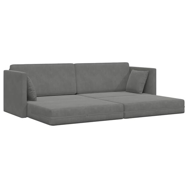 vidaXL Floor Sofa Bed 200cm Dark Grey Velvet