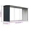 vidaXL Garden Log Storage Shed Galvanised Steel 330x92x153 cm Anthracite