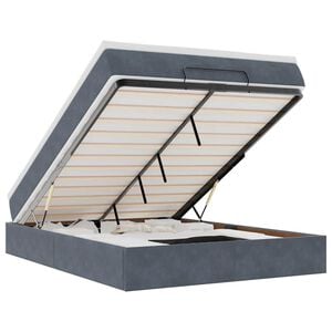 vidaXL Ottoman Bed with Mattress Dark Grey Double Velvet