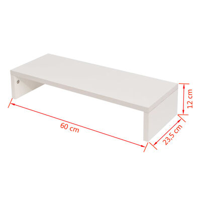 vidaXL Monitor Stand Engineered Wood 60x23.5x12 cm White