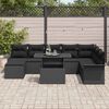 vidaXL Sofa Set with Cushion 9 pcs Black Poly Rattan