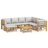 vidaXL 8 Piece Garden Lounge Set with Light Grey Cushions Bamboo