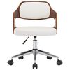 vidaXL Swivel Dining Chairs 6 pcs White Bent Wood and Faux Leather