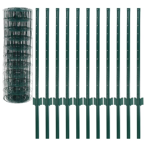 vidaXL Euro Fence Steel 20x0.8 m Green