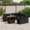 vidaXL 9 Piece Garden Sofa Set with Cushions Black Poly Rattan