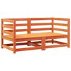 vidaXL Garden Sofas Corner with Cushions 2 pcs Wax Brown Solid Wood Pine