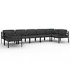vidaXL 7 Piece Garden Lounge Set with Cushions Aluminium Anthracite